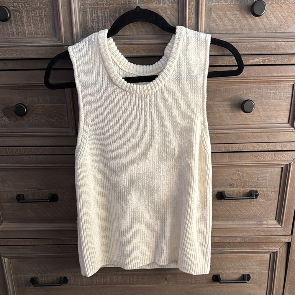 Marled Elegant Cream Sweater Tank